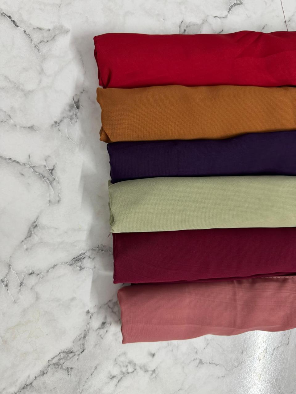 PACK OF 6 GEORGETTE CHIFFON HIJABS