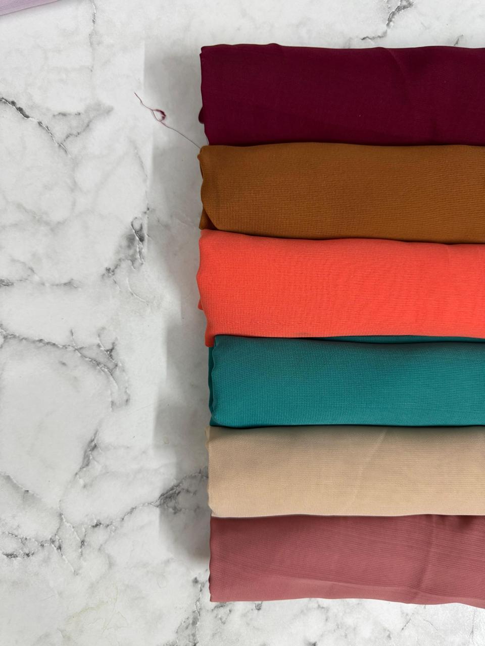 PACK OF 6 GEORGETTE CHIFFON HIJABS