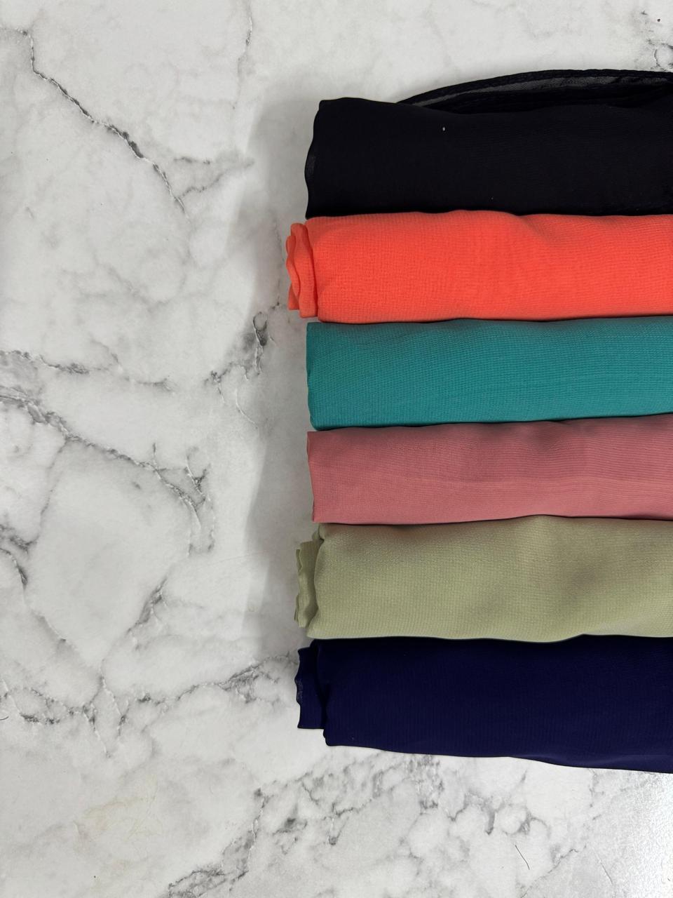 PACK OF 6 GEORGETTE CHIFFON HIJABS